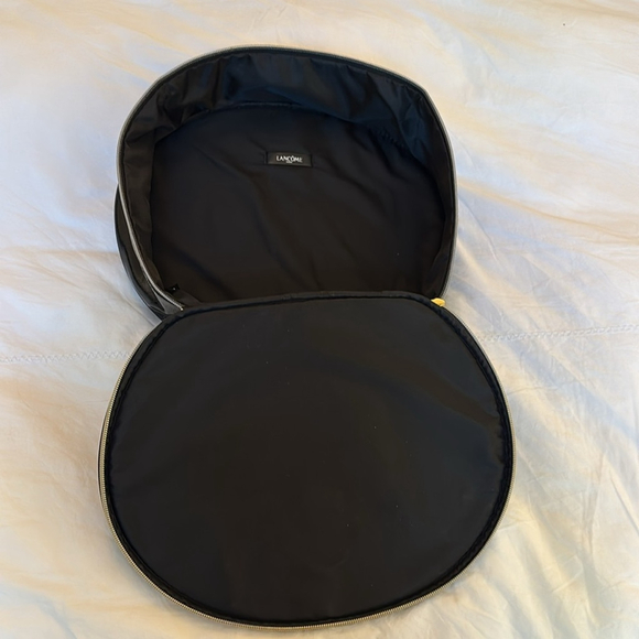 LANCÔME train case travel case cosmetic Bag toiletries bag black patent zipper - Picture 6 of 15